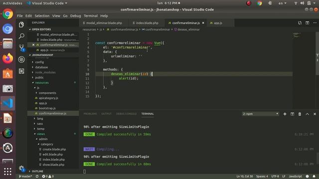 17 Eliminar con un modal y vuejs2 - Creando tienda online Laravel 6 смотреть онлайн