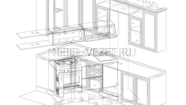 Дизайн проект кухни на заказ Mebel vezet 36 смотреть онлайн