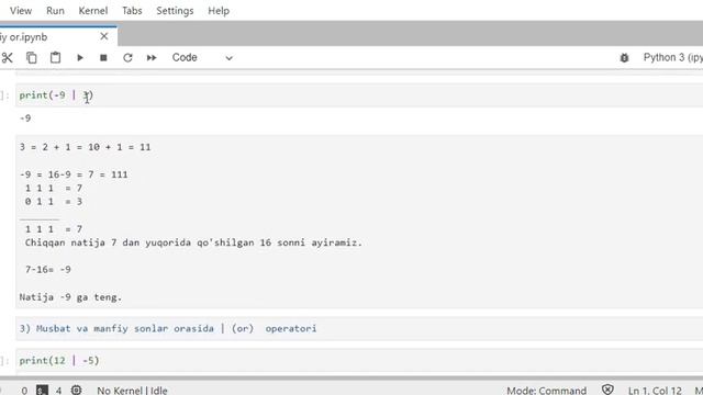 PYTHON (a | b) MANTIQIY BITLI OPERATOR. INFORMATIKA ATTESTATSIYA 2023 YIL. смотреть онлайн
