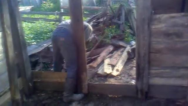 я строю стайку и отвечаю по телефону