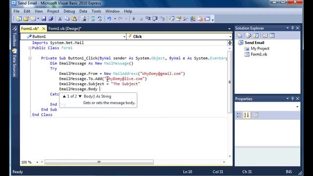 [VB.Net] How to Send an Email in Visual Basic 2010 смотреть онлайн