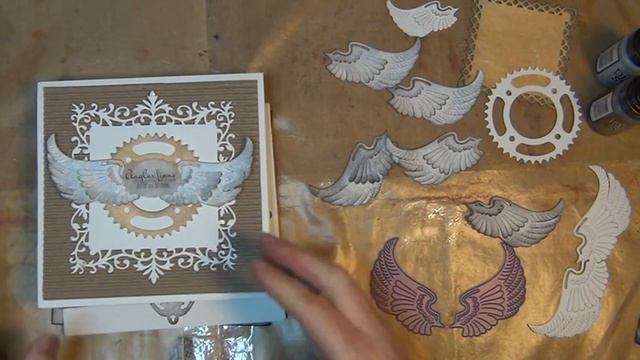 ANGEL THEMED CARDS WITH DISTRESS STAINS AND DIE CUT PIECES смотреть онлайн