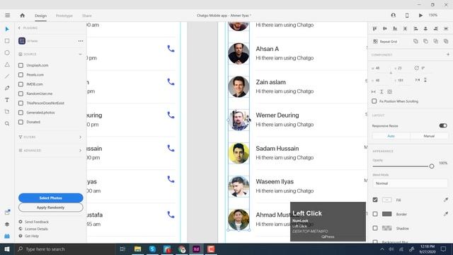Contacts Screen ChatGo Messenger Mobile Application ux ui design adobe xd tutorial смотреть онлайн