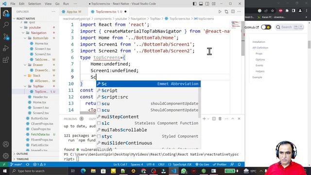 Top Tab Navigation 6 in React Native Typescript #25 | Dr Vipin Classes смотреть онлайн