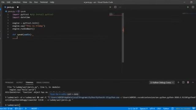 SPEACH FUNCTION --How to create JARVIS part 3 -- Speech function смотреть онлайн
