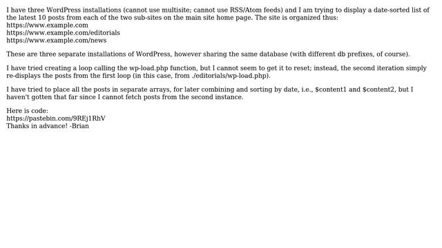 Wordpress: Fetching latest posts from 2 different WP installations смотреть онлайн