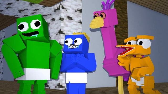 Garten Of Banban 2 vs RAINBOW FRIENDS & Sonic | Minecraft 3D Animation смотреть онлайн