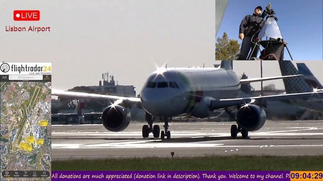 ? LIVE Lisbon Airport + Flightradar24 + ATC (part 1)