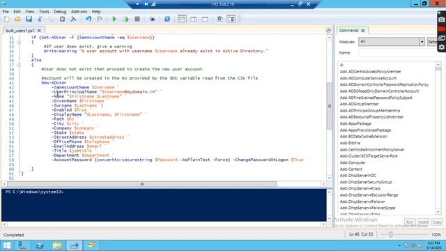 How to create bulk users in Active Directory using PowerShell Script with importing CSV file смотреть онлайн