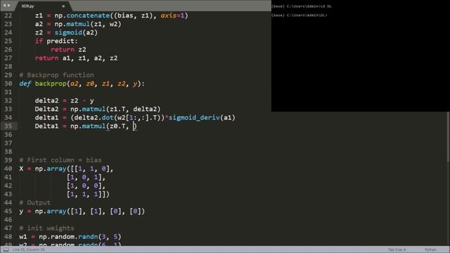 Coding a simple neural network for solving XOR problem (in 8minutes) [Python without ML library] смотреть онлайн