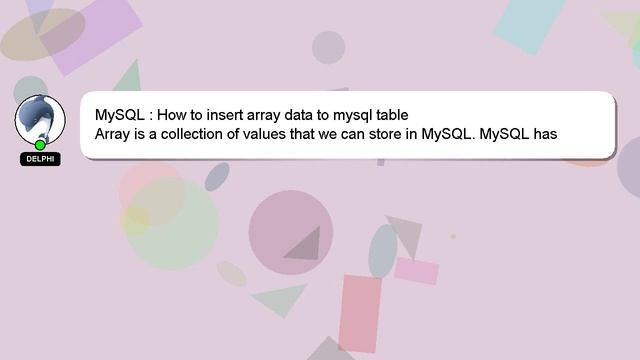 MySQL : How to insert array data to mysql table смотреть онлайн