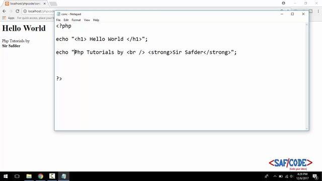 PHP Tutorials How to use HTML Tags in PHP Concatenation in Php part 8 смотреть онлайн