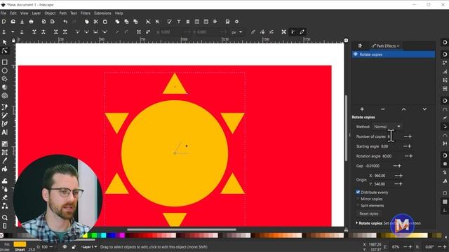 Easy Way to Duplicate Objects Around a Circle in Inkscape | Rotate Copies LPE смотреть онлайн