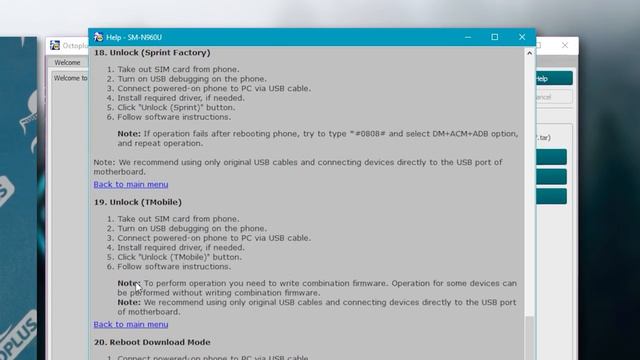 Unlock Sprint Factory SM-N960U with Octoplus Samsung (720p60fps)