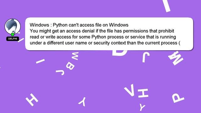 Windows : Python can't access file on Windows смотреть онлайн