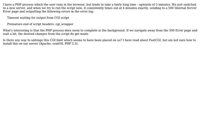 DevOps & SysAdmins: Prevent CGI Timeout in Apache with PHP смотреть онлайн