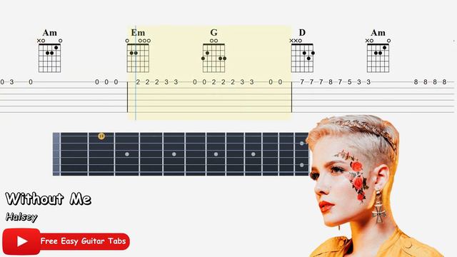 Without Me - Halsey Guitar Tab