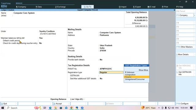 How To Create Ledger, Alter Delete in Tally Prime | GIT Education смотреть онлайн