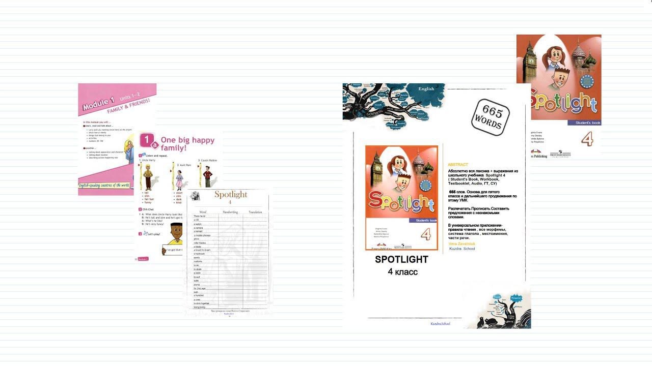 4. Spotlight 4. Module 1. Words. Unit 1.Student's Book + Workbook