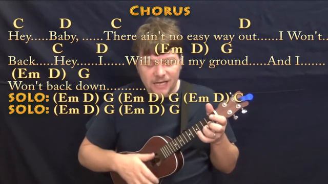 I Won't Back Down (Tom Petty) Ukulele Cover Lesson with Chords/Lyrics смотреть онлайн