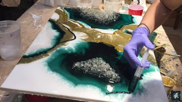 Geode Resin Art FULL TUTORIAL - Malachite Druzy by DiankaPours смотреть онлайн