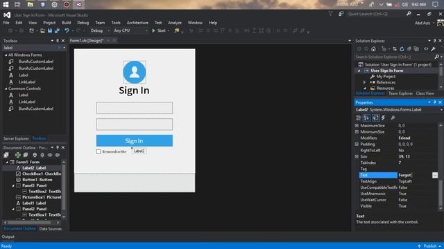How to Create User Sign In Form Modern UI Flat Design C# VB.NET in Visual Studio 2015 with Bunifu смотреть онлайн