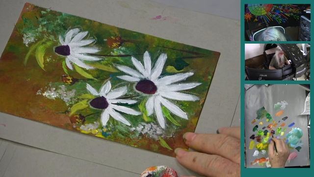 Pink Echinacea Flowers Super Easy Acrylic Painting for Beginner and Advanced Artists смотреть онлайн