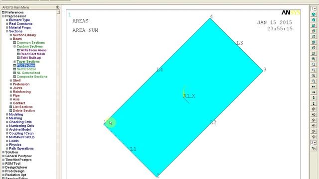 ANSYS Сопротивление материалов. I-02 (косой изгиб), январь 2015. смотреть онлайн