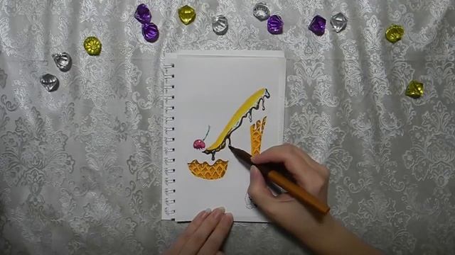 Рисую вафельку-туфельку фломастерами из Фикс Прайс / Процесс рисования / SpeedPaint (5) смотреть онлайн