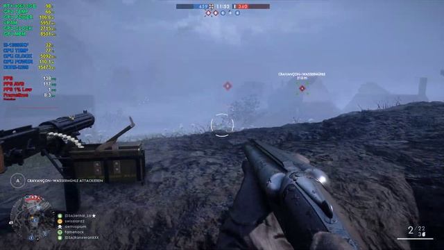 Battlefield 1 RTX 4060 8GB + i5-13600KF WQHD Ultra Settings смотреть онлайн