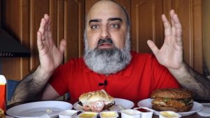 ОБЖОР и ВЫЗОВ!!! СРАВНЕНИЕ САМЫХ БОЛЬШИХ БУРГЕРОВ из KFC, McDonald's и BK!!! | Жру.ру#216 | АСМР