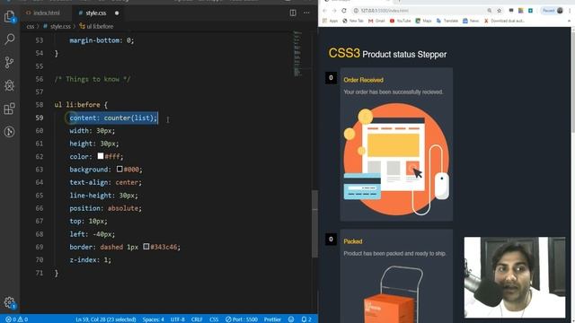 How to create stepper in CSS3 | Learn to add counter in CSS3 смотреть онлайн