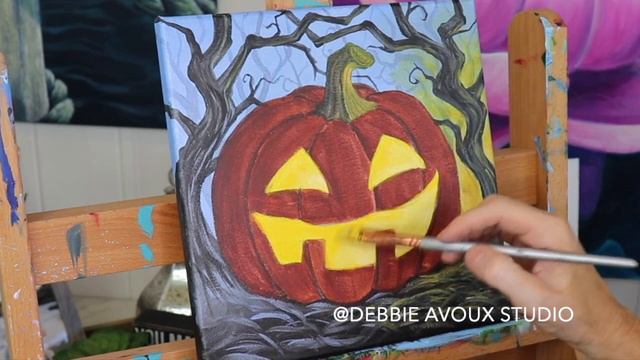 Real Time JACK O LANTERN Acrylic Tutorial смотреть онлайн