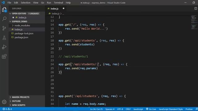 36. Router Paratmeters - Node Js - In Hindi смотреть онлайн