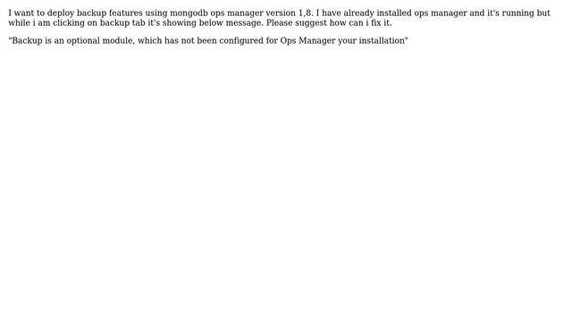 Databases: MongoDB Ops manager backup issue смотреть онлайн