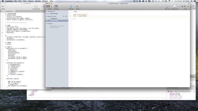 [PHP] Lezione 2: Estensione, Tag, Hello World, Commenti, Backslash смотреть онлайн