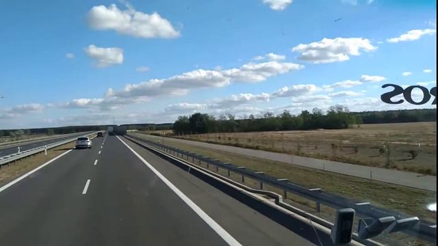 Езда на Mercedes Actros по польское автомагистрале осень 2018 смотреть онлайн