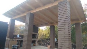 Постройка беседки и барбекю из кирпича: от проекта до кровли.