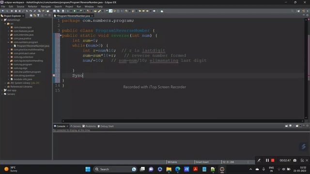 Reverse Number Program In Java смотреть онлайн