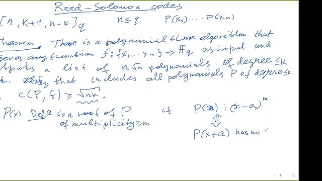 Error correcting codes. Lecture 10 (4.12.2020) смотреть онлайн