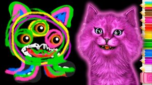 РИСУЕМ ЗАБАВНЫХ МОНСТРОВ говорящий КОТЕНОК АБИ играет ВИДЕО ДЛЯ ДЕТЕЙ