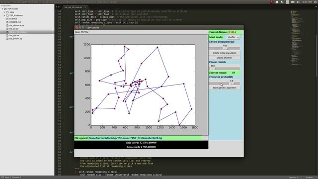 Solving TSP with Genetic Algorithms , a GUI solver written with python,tk and matplotlib. смотреть онлайн
