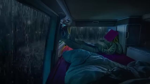 Heavy Rain on Camping Car Window for Deep Sleep - Night Thunderstorm for Insomnia смотреть онлайн