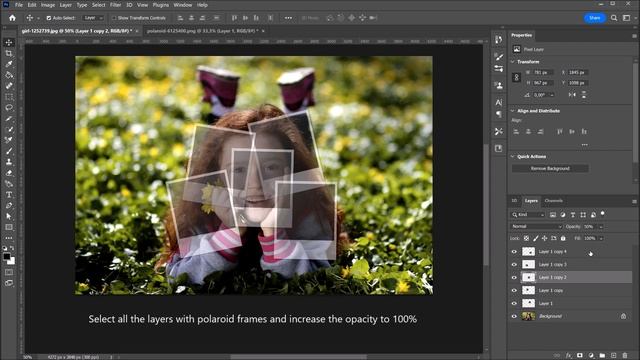 Create a polaroid collage | Place photo inside polaroid frames | PHOTOSHOP TUTORIAL смотреть онлайн
