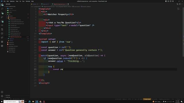 16. Watcher Property in the Vue 3 Composition API to perform async Side Effects - Vue 3 смотреть онлайн