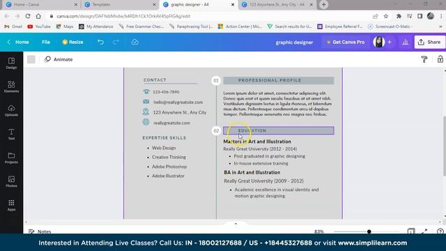 How to Create Your Resume for FREE in Canva? | Canva Resume Tutorial | Canva Tutorial | Simplilearn смотреть онлайн
