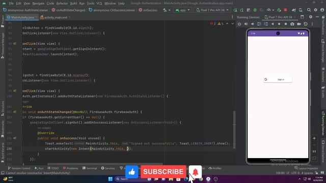 How to Implement Google Authentication using Firebase in Android Studio using Java Part-2 смотреть онлайн