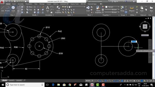 AutoCAD 2D Practicals in Telugu || #5 || ||www.computersadda.com || смотреть онлайн