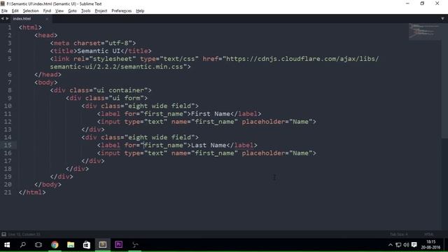 Semantic UI - Input and Form - Part 5 смотреть онлайн