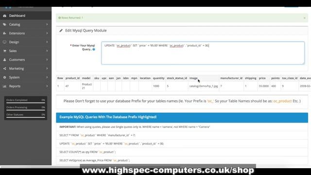 Opencart 2 - MySQL Query Extension by PBWD Solutions смотреть онлайн
